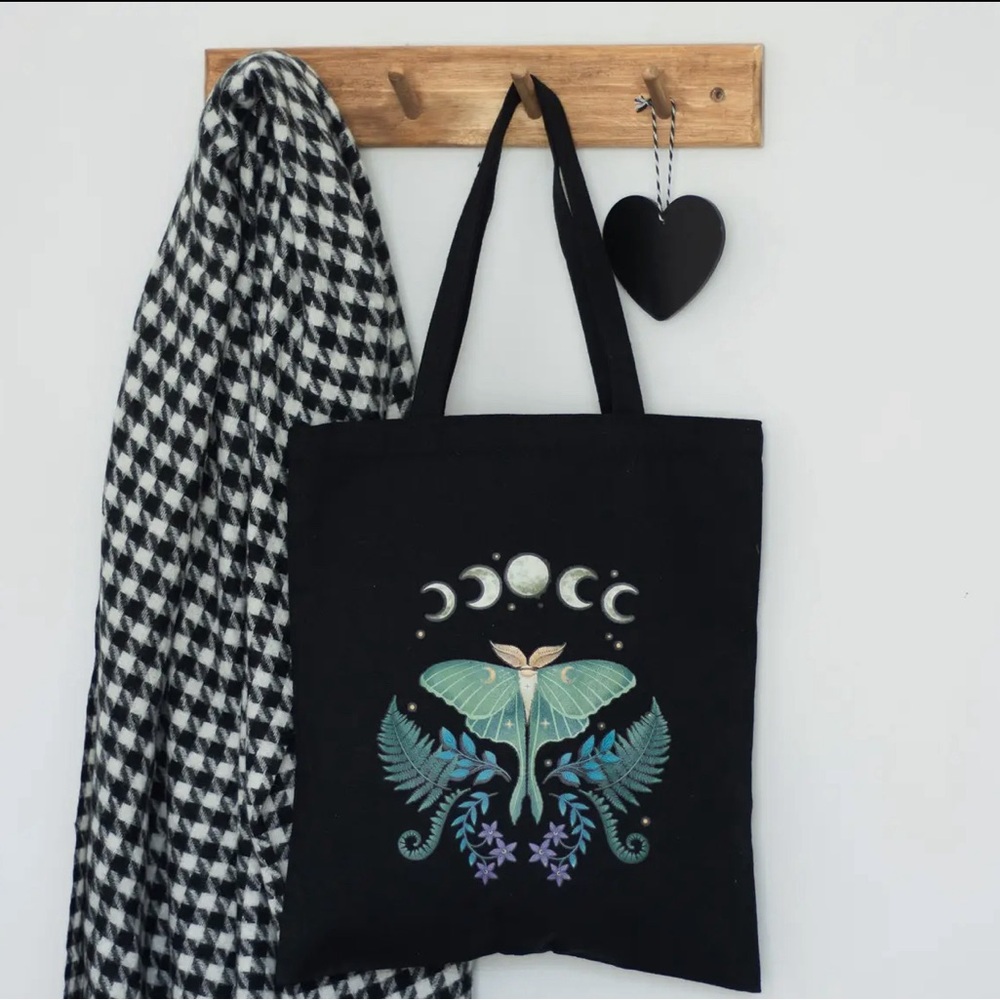 Luna Moth Poly Cotton Tote Bag